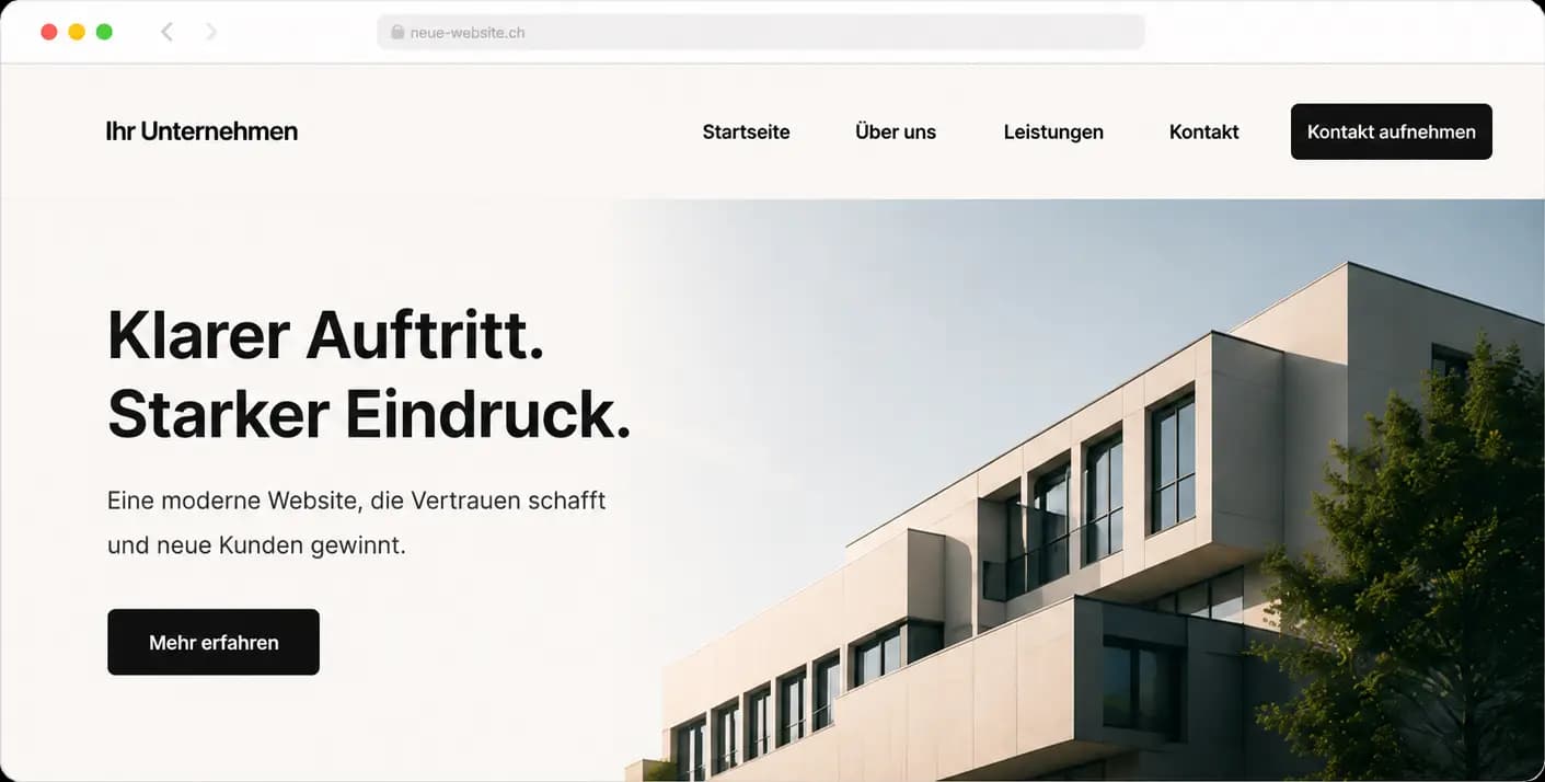 Vorschau einer modernen Website