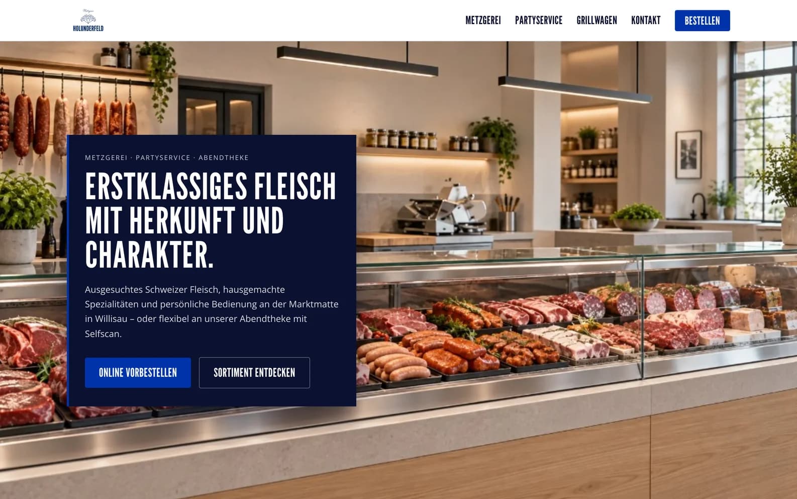 Mögliche Website einer Metzgerei